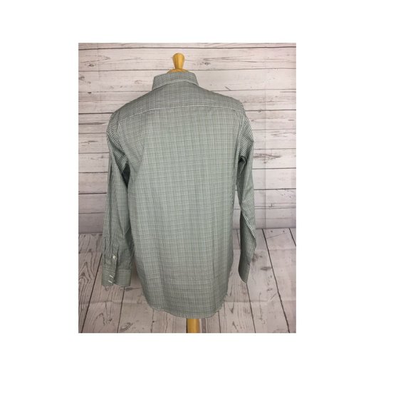 Men's Shirt Thomas Dean Green Heather Plaid Long Sleeve Size: M - Picture 6 of 7